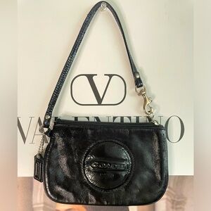 Coach Black Patent Leather Wristlet